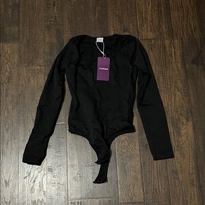 Hey shape black Long Sleeve Bodysuit